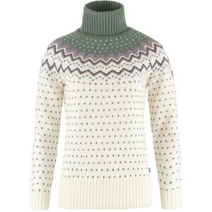 Fjallraven Turtleneck Sweater in Green and Cream